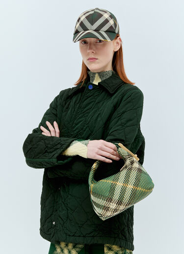 Burberry Check Baseball Cap Green bur0355008