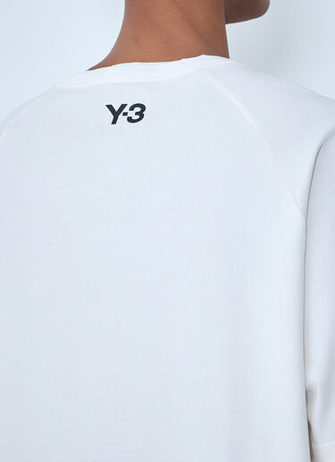 Y-3 Striped Shoulder Cotton T-Shirt White yyy0364029