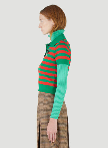 Gucci 스트라이프 폴로 스웨터 그린 guc0245036