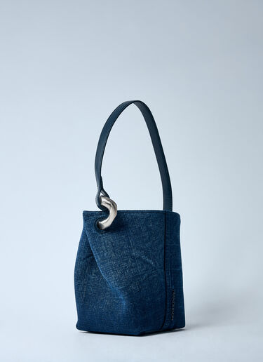 JW Anderson Small JWA Denim Corner Bucket Bag Blue jwa0259008