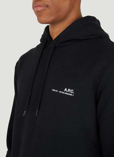 A.P.C. Item Address Print Hooded Sweatshirt Black apc0148014