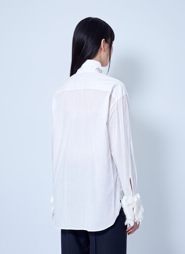 Jil Sander Cotton Shirt with Decoratively Finished Cuffs White jil0266003