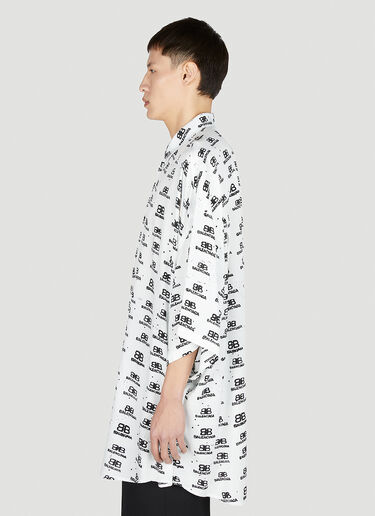 Balenciaga Oversized Logo Print Shirt White bal0151021