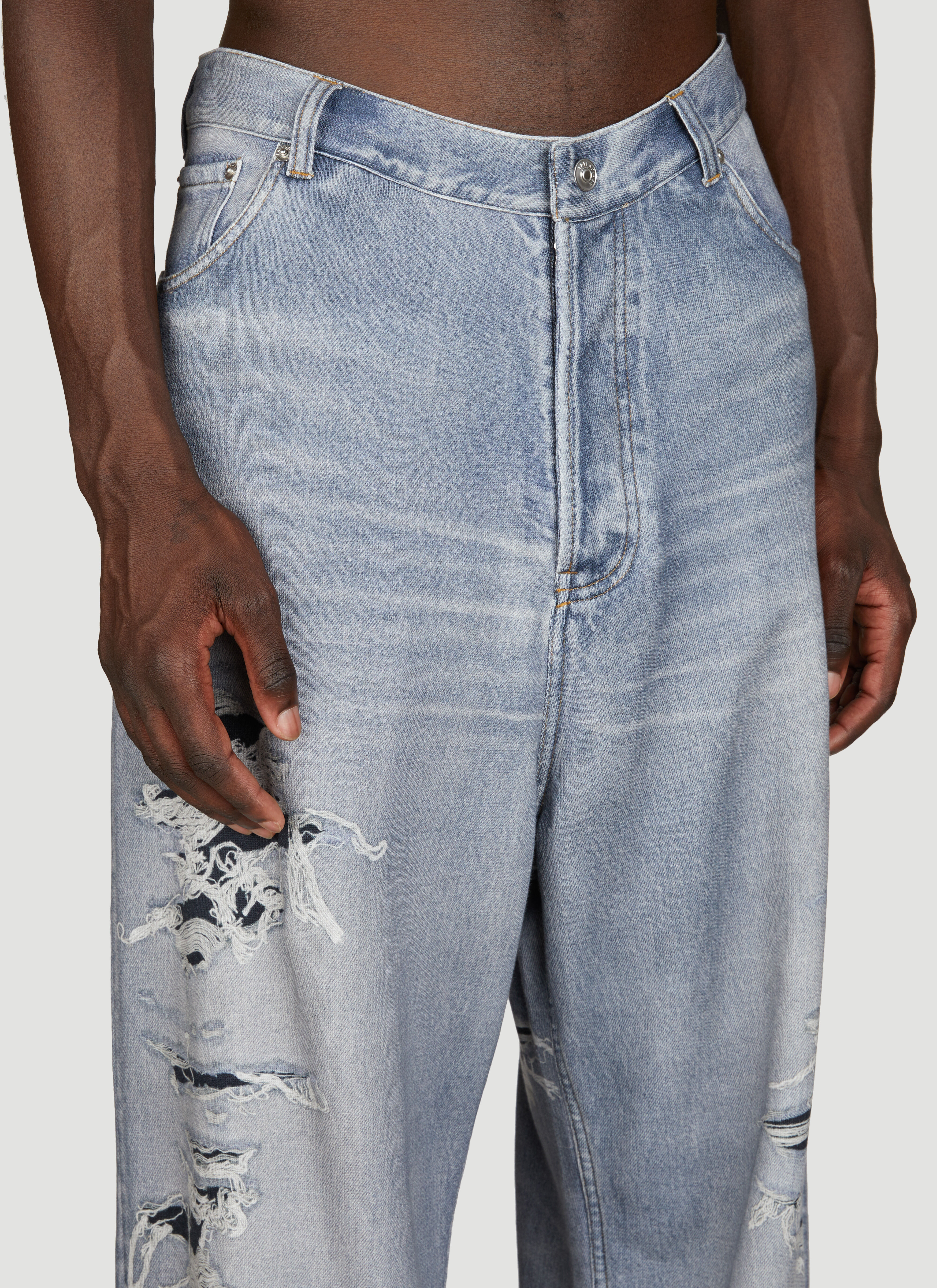 Balenciaga Men's' Trompe L'Oeil Jeans in Blue | LN-CC®