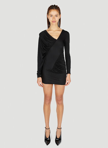 Saint Laurent Draped Mini Dress Black sla0251026