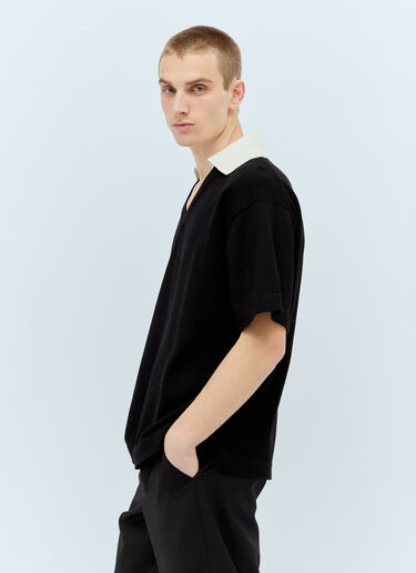 Jil Sander Knit Polo Shirt Black jil0156002