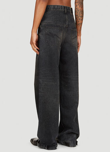 Martine Rose Wide Leg Washed Jeans Black mtr0154004