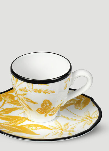 Gucci Set of Two Herbarium Cup With Saucer Yellow wps0670153