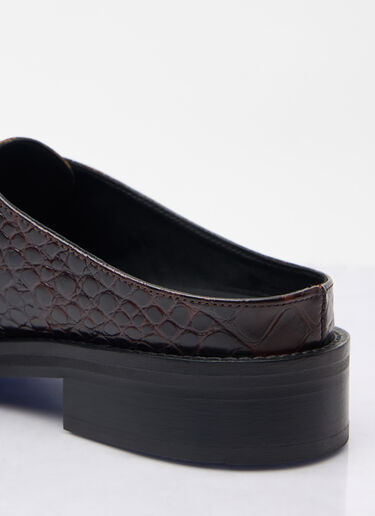 Martine Rose Square Toe Buckle Mules Brown mtr0158019