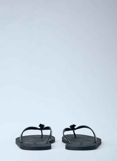 Saint Laurent Pool Leather Thong Sandals Black sla0264028