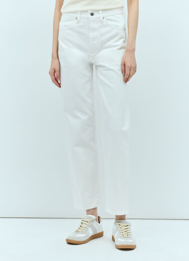 Jil Sander 徽标贴饰牛仔裤 乳白色 jil0255024