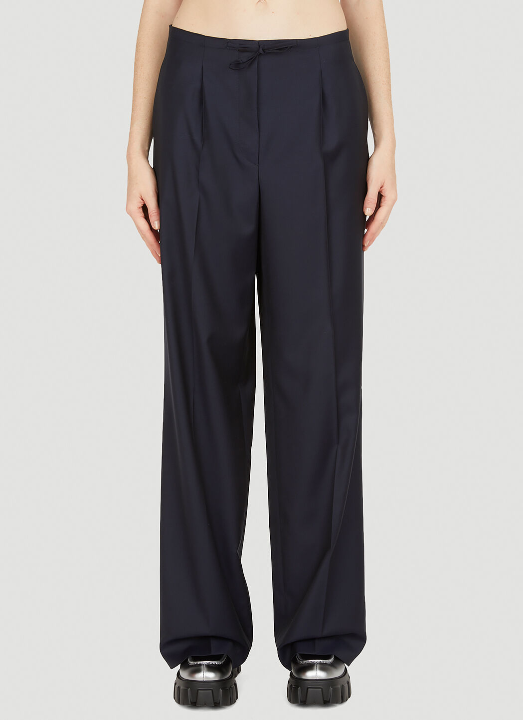 Prada logo store zip pants