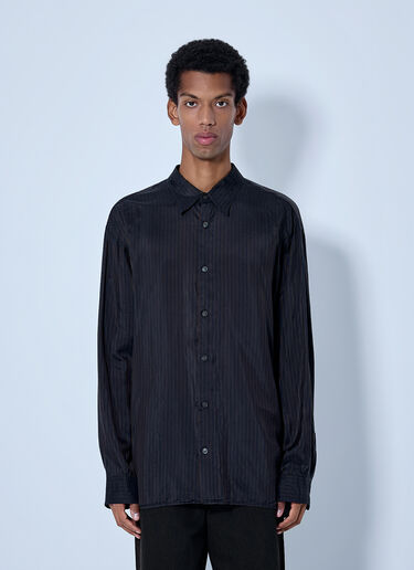 LN-CC® - Dries Van Noten: Croom Striped Shirt - Dark Brown Dries Van Noten Croom Striped Shirt Dark Brown dvn0165007