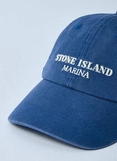 Stone Island Logo Motif Baseball Cap Blue sto0160053