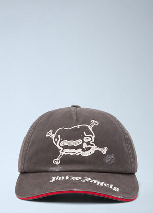 Palm Angels Skull Logo Cap Light Brown pma0164014