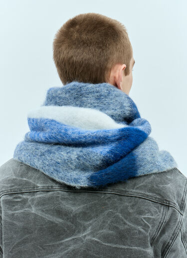 Acne Studios Mohair Checked Scarf Blue acn0155048