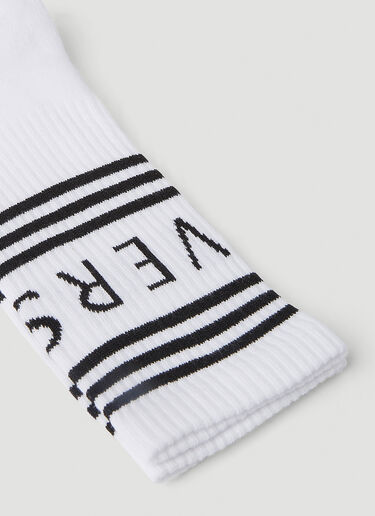 Versace Intarsia Logo Socks White vrs0251068