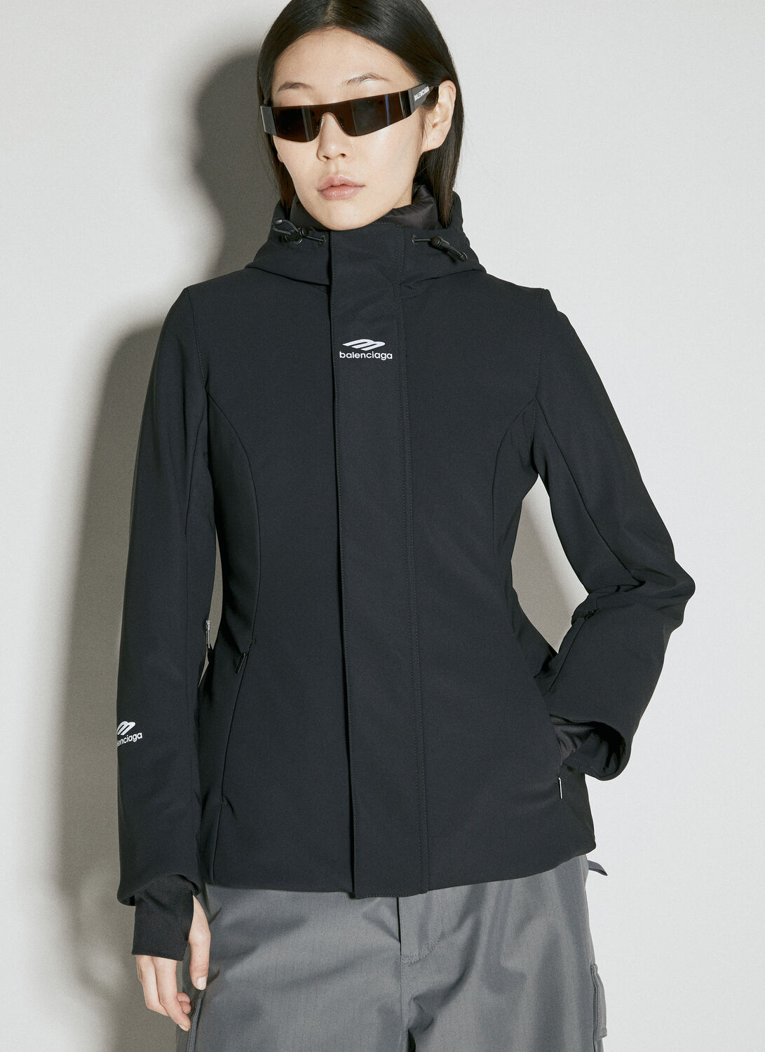 Shop Balenciaga 3b Sports Icon Ski Hourglass Parka In Black