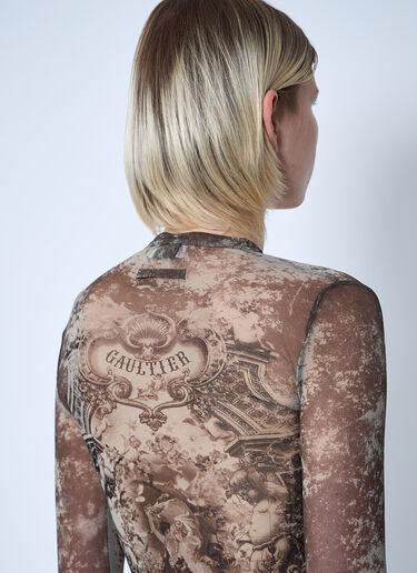 Jean Paul Gaultier Médaillon Mesh Top Beige jpg0261005