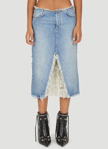 Guess USA Distressed Denim Skirt Blue gue0250006
