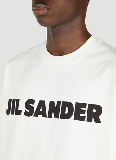 Jil Sander 로고 프린트 티셔츠 화이트 jil0151033