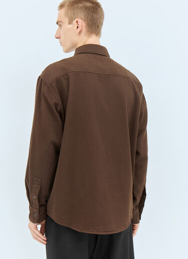 Lemaire Denim Shirt With Snaps Brown lem0158007