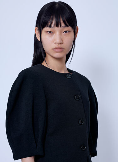 LN-CC® - Max Mara: Puff Sleeve Buttoned Jacket - Black Max Mara Puff Sleeve Buttoned Jacket Black max0266014