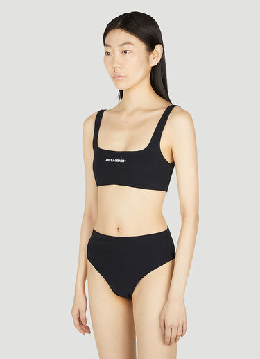 Jil Sander+ 徽标印花比基尼套装 黑色 jsp0251015