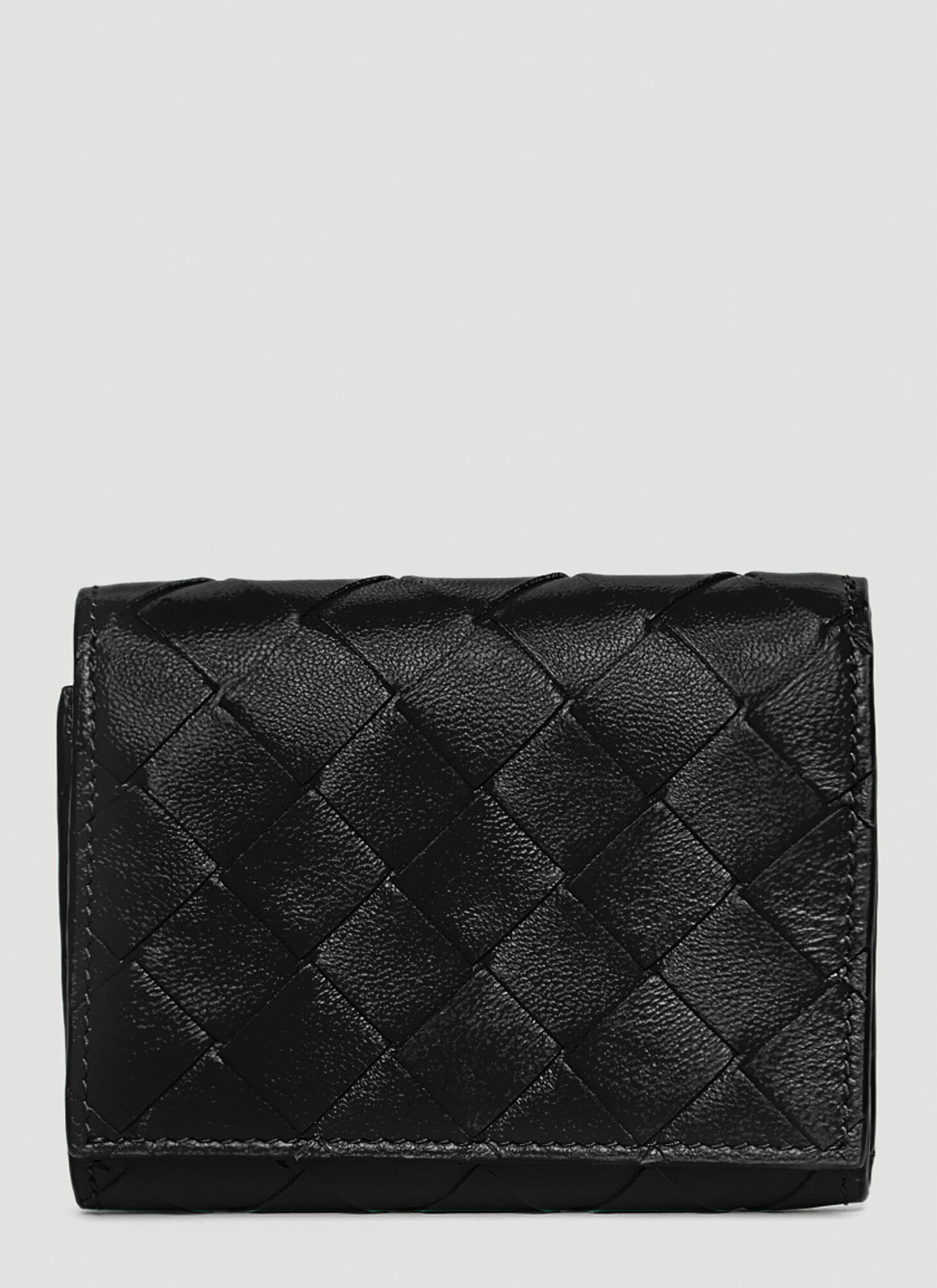 Bottega Veneta Small Tri-fold Wallet In Black