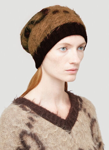 Gucci Tactile-Knit Beanie Hat Brown guc0242013