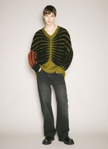 GmbH Knitted Colour-Blocked Sweater Green gmb0158001