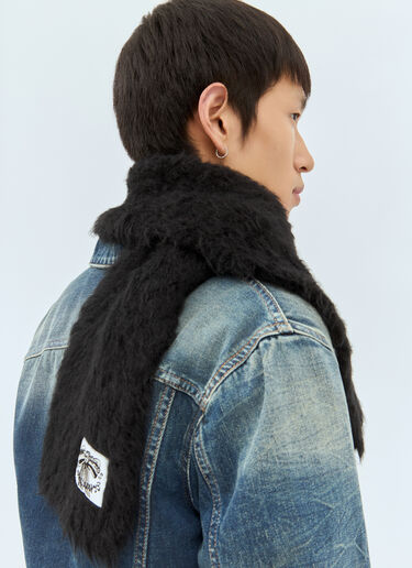 Acne Studios ナローフラッフィーマフラー ブラック acn0158028
