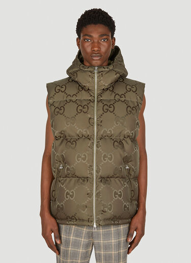 Gucci GG Hooded Sleeveless Jacket Khaki guc0151013