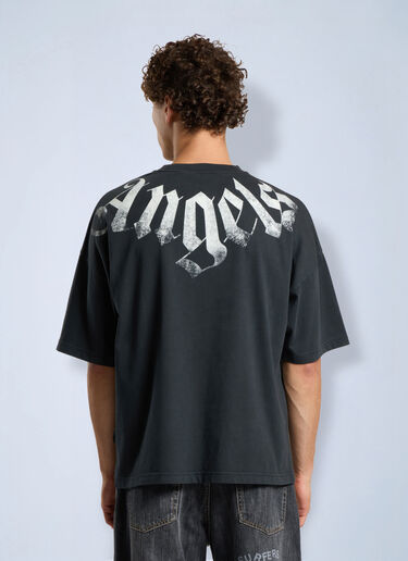LN-CC® - Palm Angels: Big Neck Logo Loose Tee - Black Palm Angels Big Neck Logo Loose Tee Black pma0166114