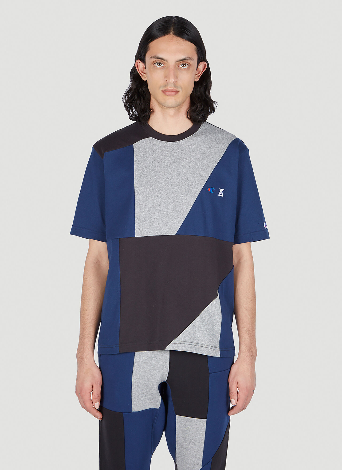 Champion X Anrealage Contrast Panel T-shirt In Dark Blue