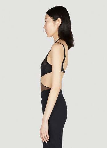 Mugler 스트래피 컷아웃 일루전 보디슈트 블랙 mug0251044