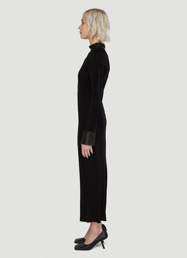 Helmut Lang Long Sleeve Viscose Dress Black hlm0247031