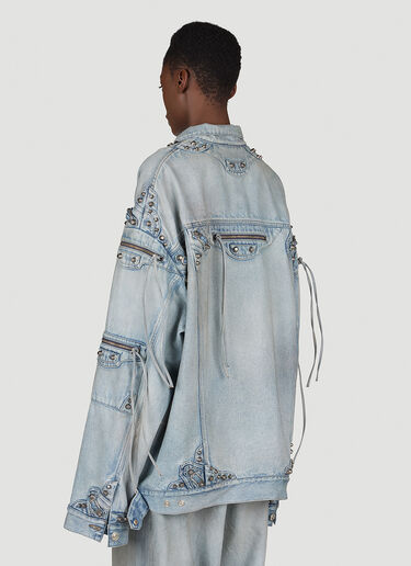 Cagole Oversized Denim Jacket Balenciaga Cagole Oversized Denim Jacket Blue bal0254022