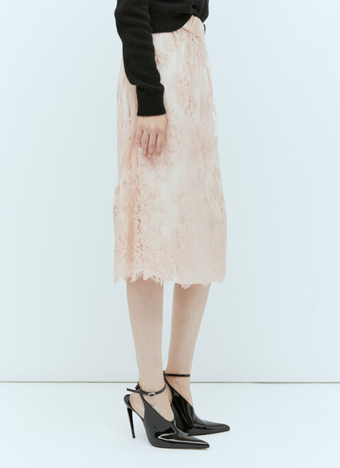 VETEMENTS Floral Lace Midi Skirt Black vet0254015