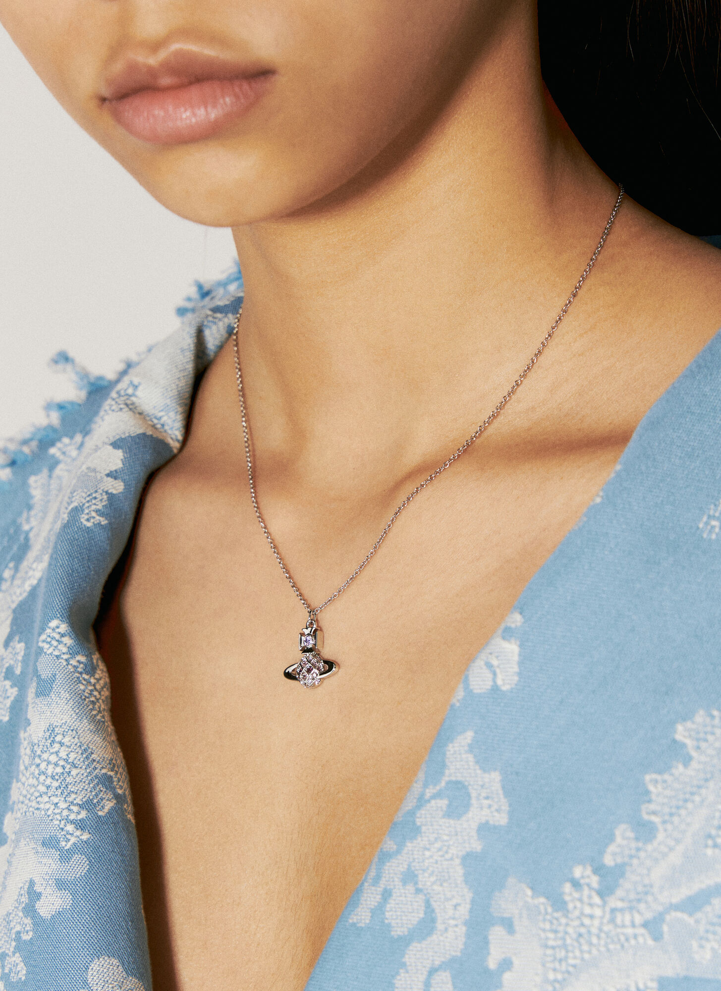 Shop Vivienne Westwood Willa Bas Relief Necklace In Silver