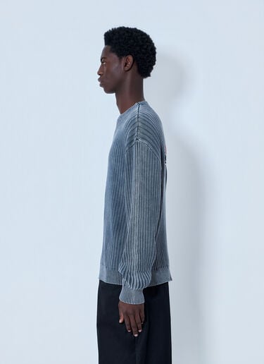 Balenciaga Ribbed Knit Sweater Light Blue bal0164003