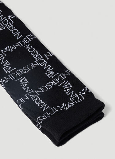 JW Anderson Logo Grid Long Socks Black jwa0351016