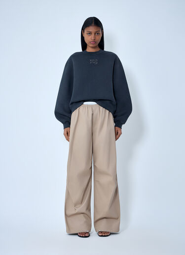 Alexander Wang Embroidered Logo Sweatshirt Dark Grey awg0263024