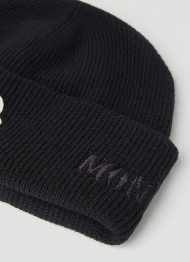 7 Moncler FRGMT Hiroshi Fujiwara 徽标刺绣无檐便帽 黑 mfr0151008