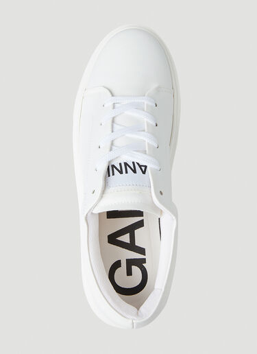 GANNI 徽标贴饰经典运动鞋 白 gan0250003