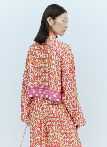 ロゴプリント・クロップドTシャツ Versace ロゴプリント・クロップドTシャツ ピンク vrs0253003