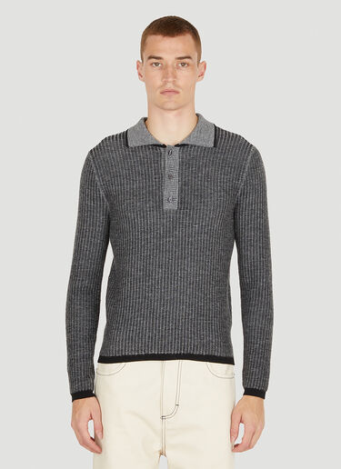 Eckhaus Latta Amoretto Knit Polo Top Grey eck0151007