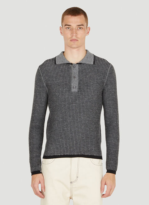 Saintwoods Amoretto Knit Polo Top Grey swo0151007