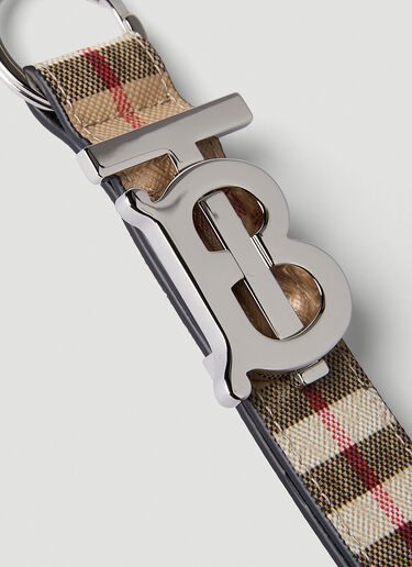 Logo Plaque Slider Keyring Burberry Logo Plaque Slider Keyring Beige bur0151112