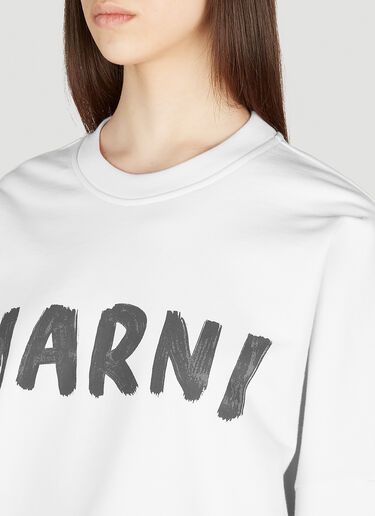 Logo Print Sweatshirt Marni Logo Print Sweatshirt White mni0253026